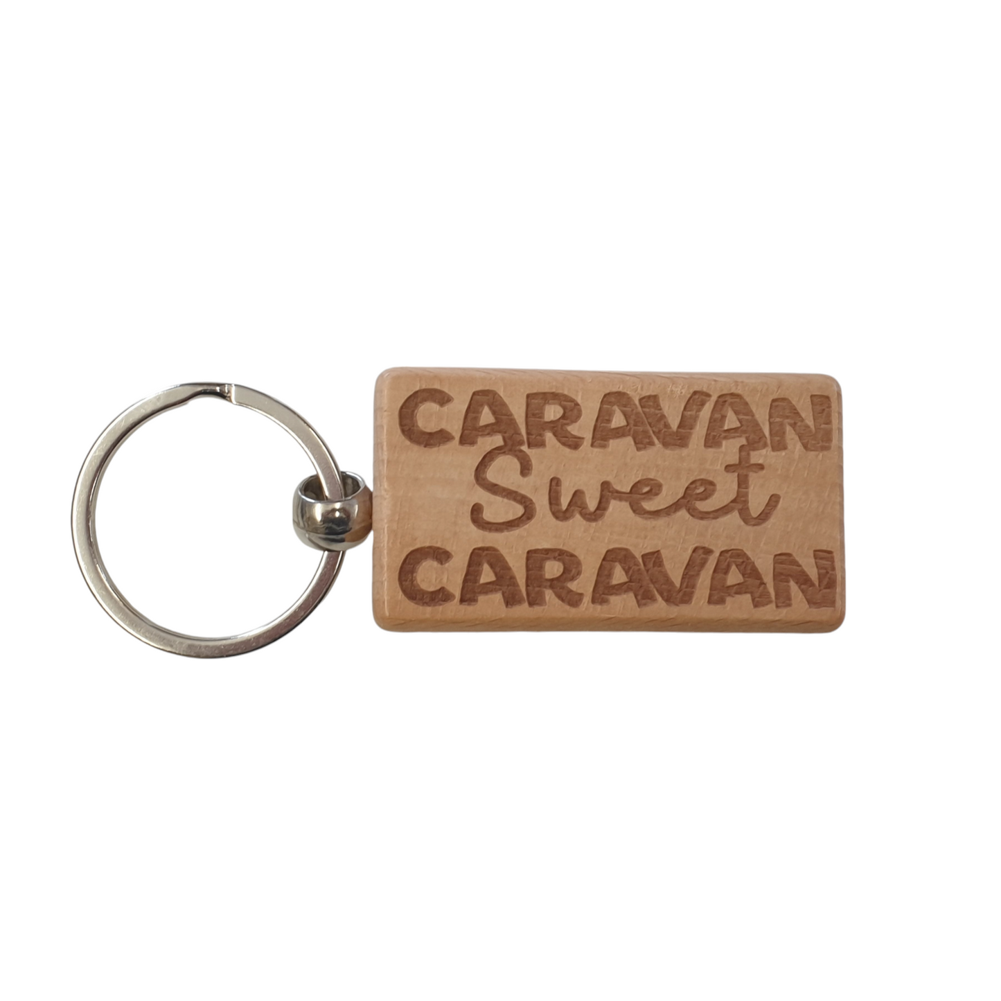 Caravan Keyring Gift Caravan Sweet Caravan Cute Engraved Wooden Key Fob Fun Novelty Nice Present