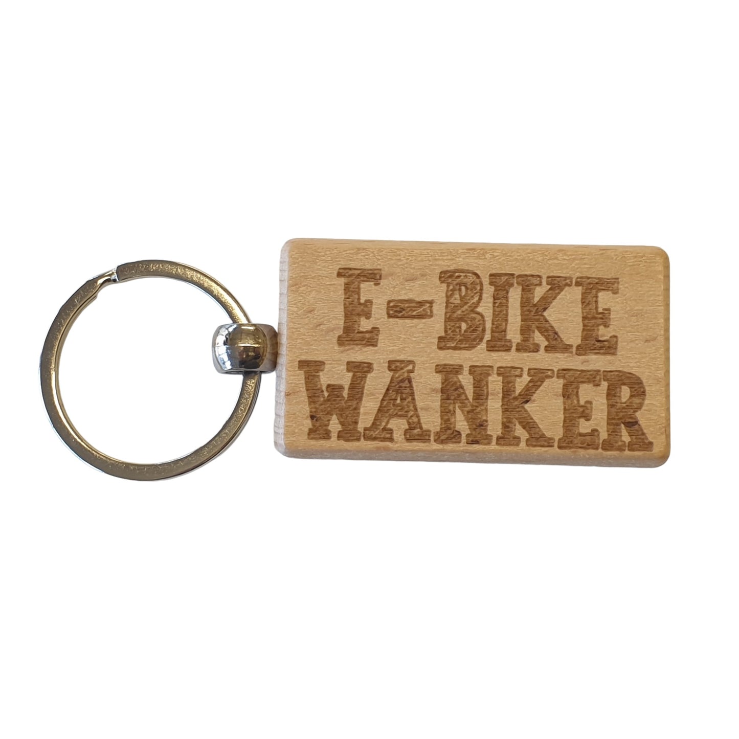 E-Bike Keyring Gift E-Bike Wanker Cute Engraved Wooden Bicycle Rider Key Fob Fun Novelty Nice Custom Present