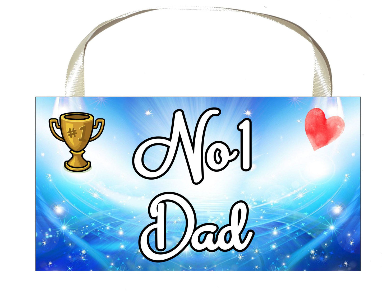 Dad Plaque / Sign Gift - Number One Dad - Novelty Cute Fun Family Present