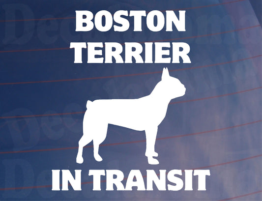 Car Sticker Boston Terrier In Transit Nice Fun Cute Novelty Warning Van Window Bumper Boot Door Decal