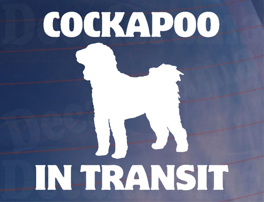 Car Sticker Cockapoo In Transit Nice Fun Cute Novelty Warning Van Window Bumper Boot Door Decal