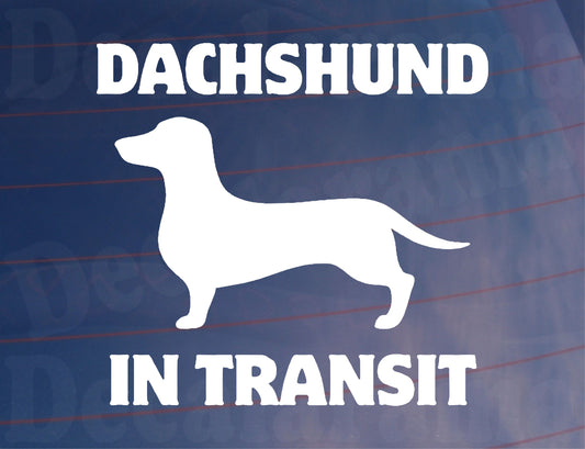 Car Sticker Dachshund In Transit Nice Fun Cute Novelty Warning Van Window Bumper Boot Door Decal