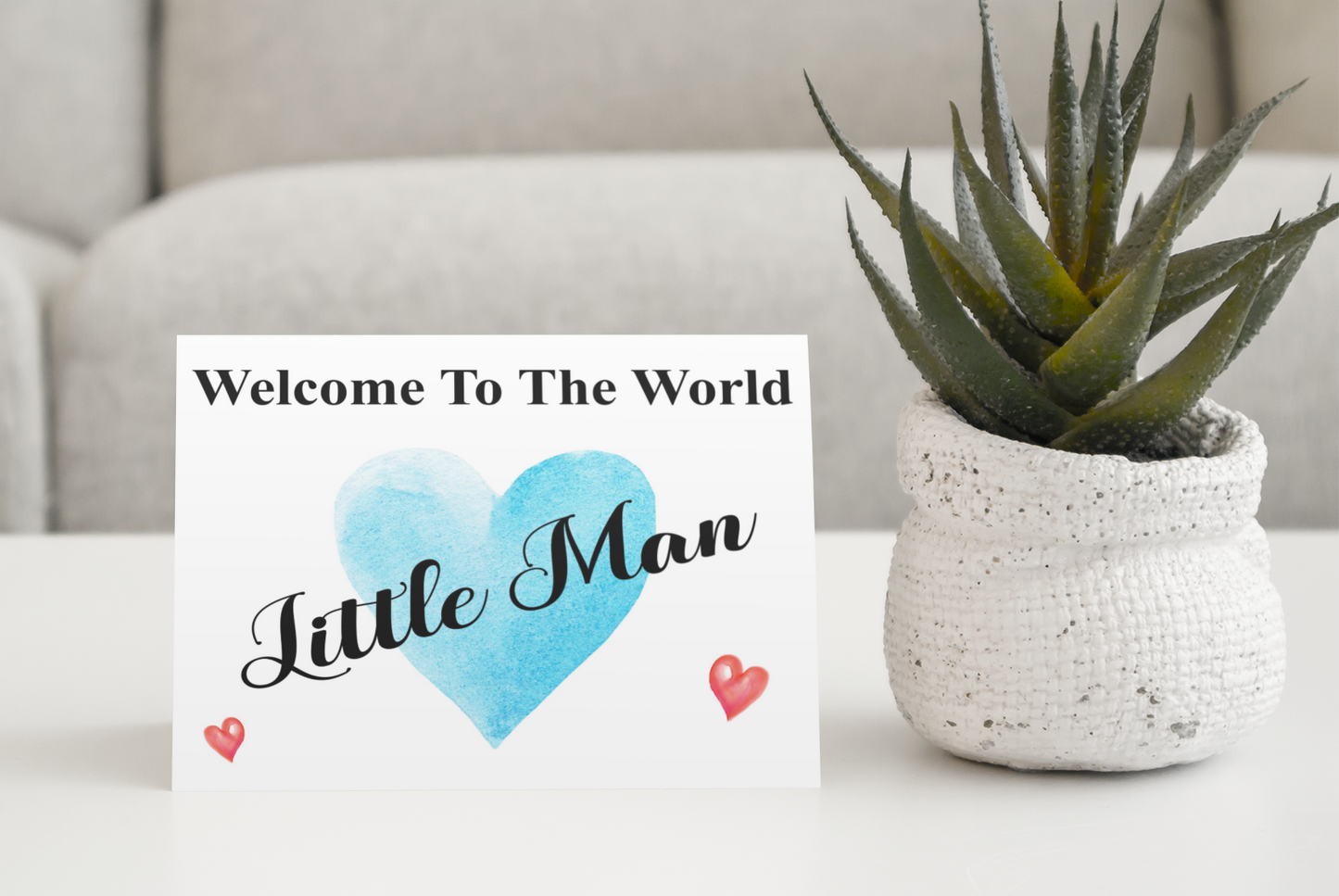 Newborn Card - Welcome Little Man - Nice Cute Novelty Greeting Card