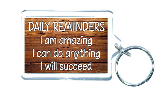 Positive Thoughts Keyring - Positive Outlook Quotes - Motivational Quotes, Affirmations, Positive Thinking - Novelty Key Ring