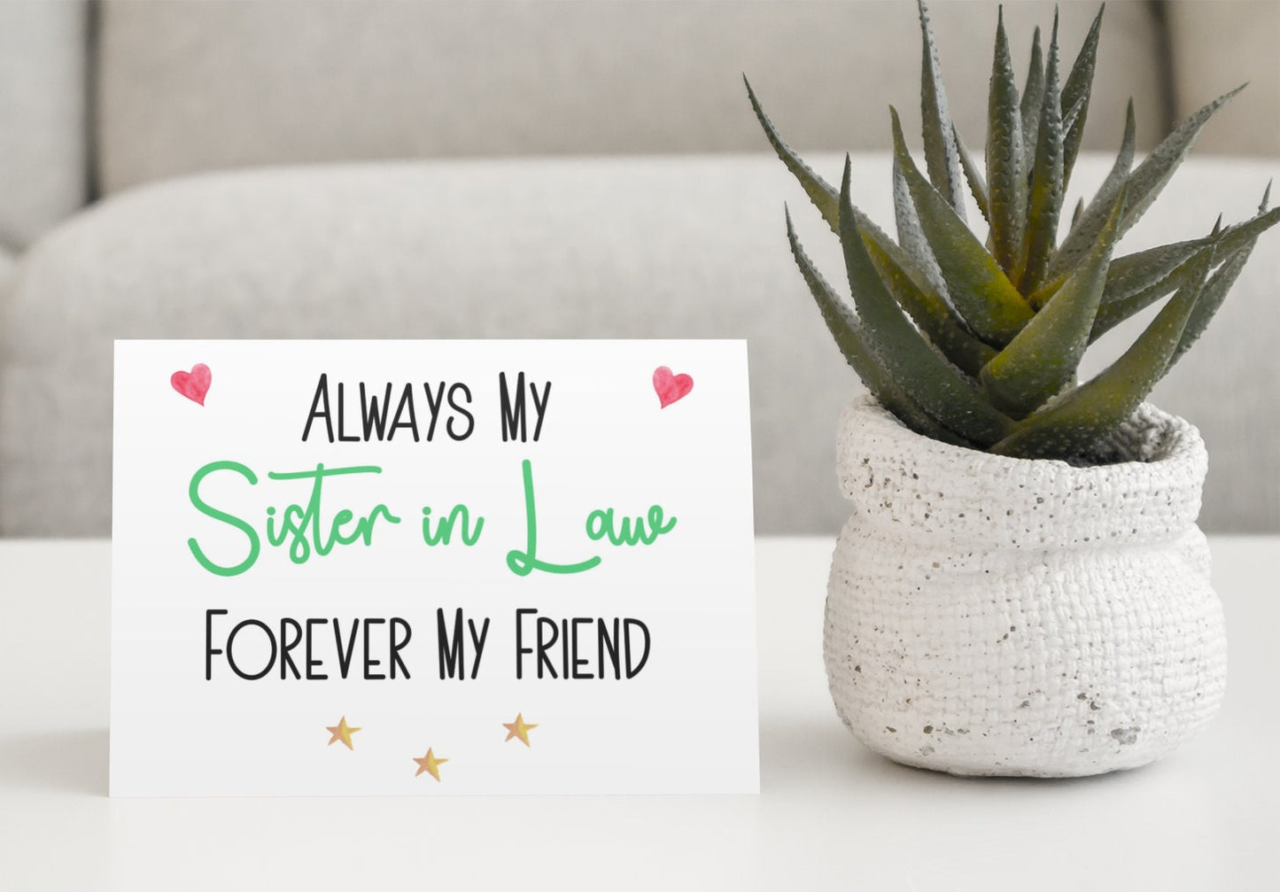 Sister In Law Birthday Card - Always My Sister In Law Forever My Friend - Nice Cute Funny Novelty Greetings Card