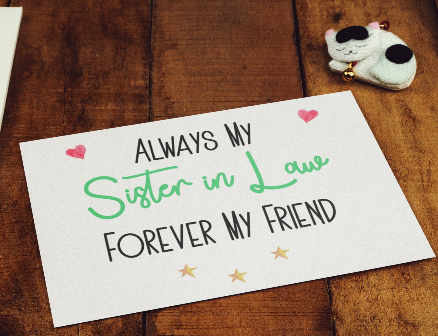 Sister In Law Birthday Card - Always My Sister In Law Forever My Friend - Nice Cute Funny Novelty Greetings Card