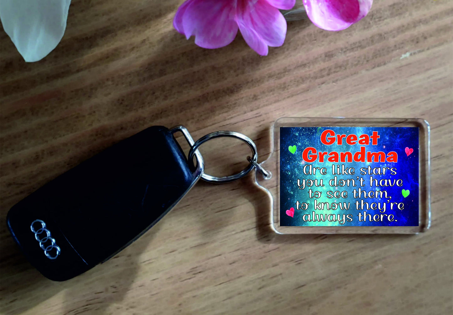 Great Grandma Keyring Gift - Great Grandmas Are Like Stars - Fun Cute Novelty Present