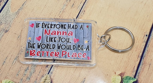 Nanna Keyring Gift - The World Would Be A Better Place - Novelty Fun Cute Present