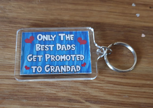 Grandad Keyring - Only The Best Dads Get Promoted - Fun Cute Cheeky Novelty Present Sadnick Gifts