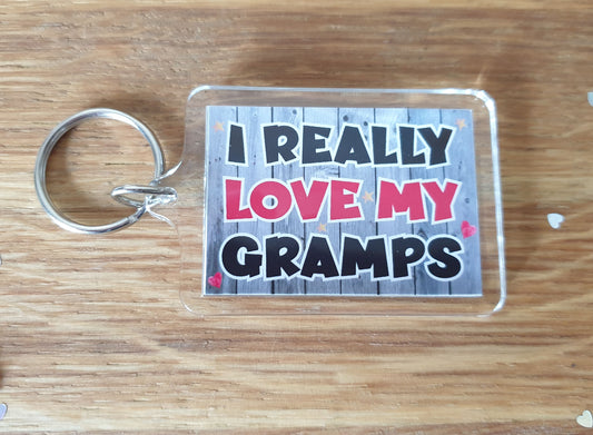 Gramps Keyring - I Really Love My Gramps - Nice Cute Fun Novelty Present