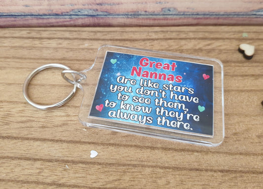 Great Nanna Keyring - Are Like Stars - Fun Cute Novelty Present