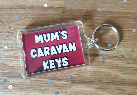 Mum Keyring Gift - Mum's Caravan Keys - Cute Fun Birthday Novelty Present